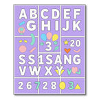 Playful Alphabet and Numbers Collage Rug