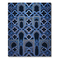Navy Geometric Arabesque Interlocking Arch Rug