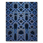Navy Geometric Arabesque Interlocking Arch Rug
