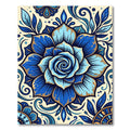 Deep Blue Floral Splendor Rug