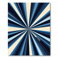 Modern Navy Blue Geometric Sunburst Rug