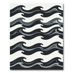 Bold Gray Abstract Wave Formation Rug