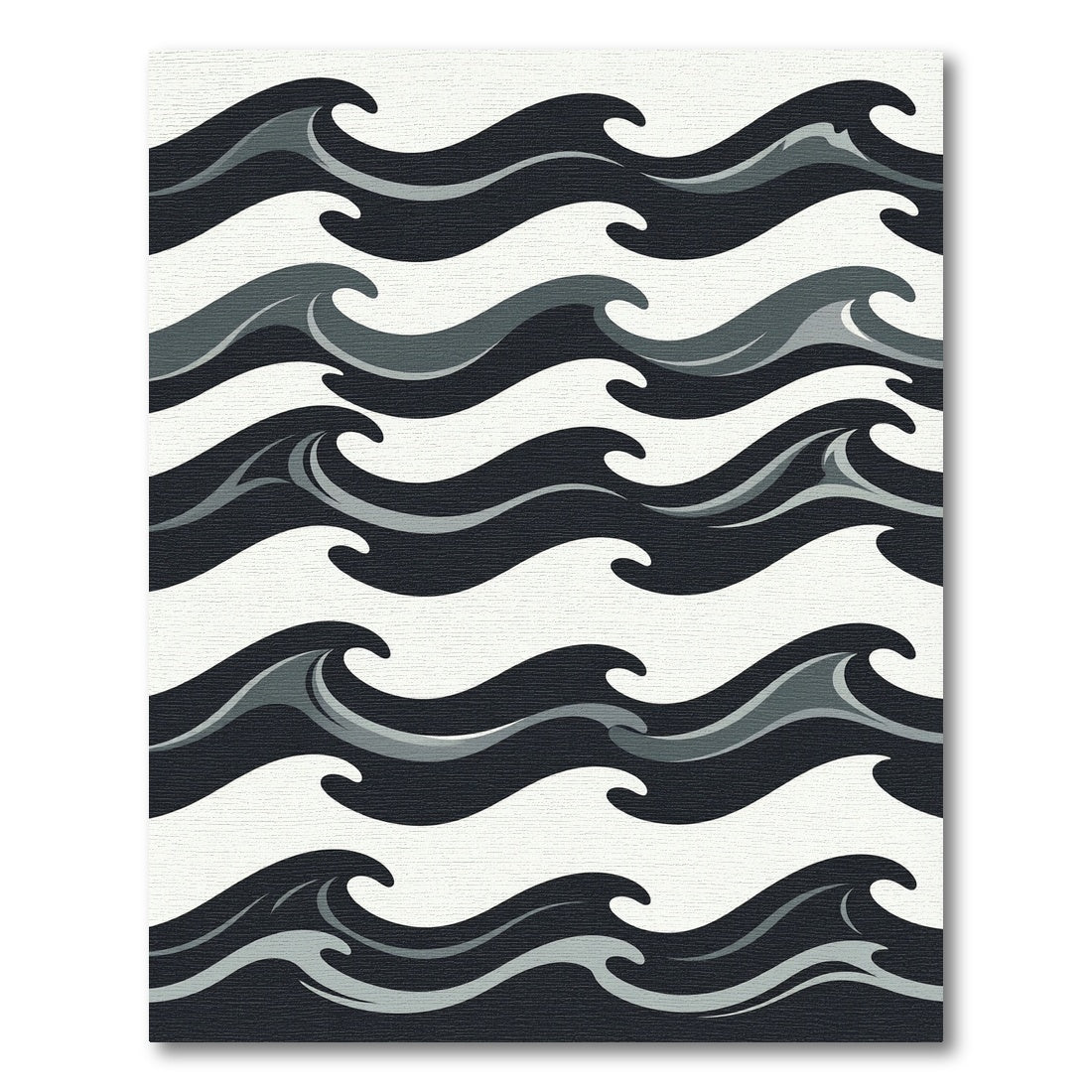 Bold Gray Abstract Wave Formation Rug