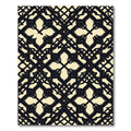 Elegant Black Cream Gothic Quatrefoil Rug