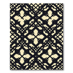 Elegant Black Cream Gothic Quatrefoil Rug