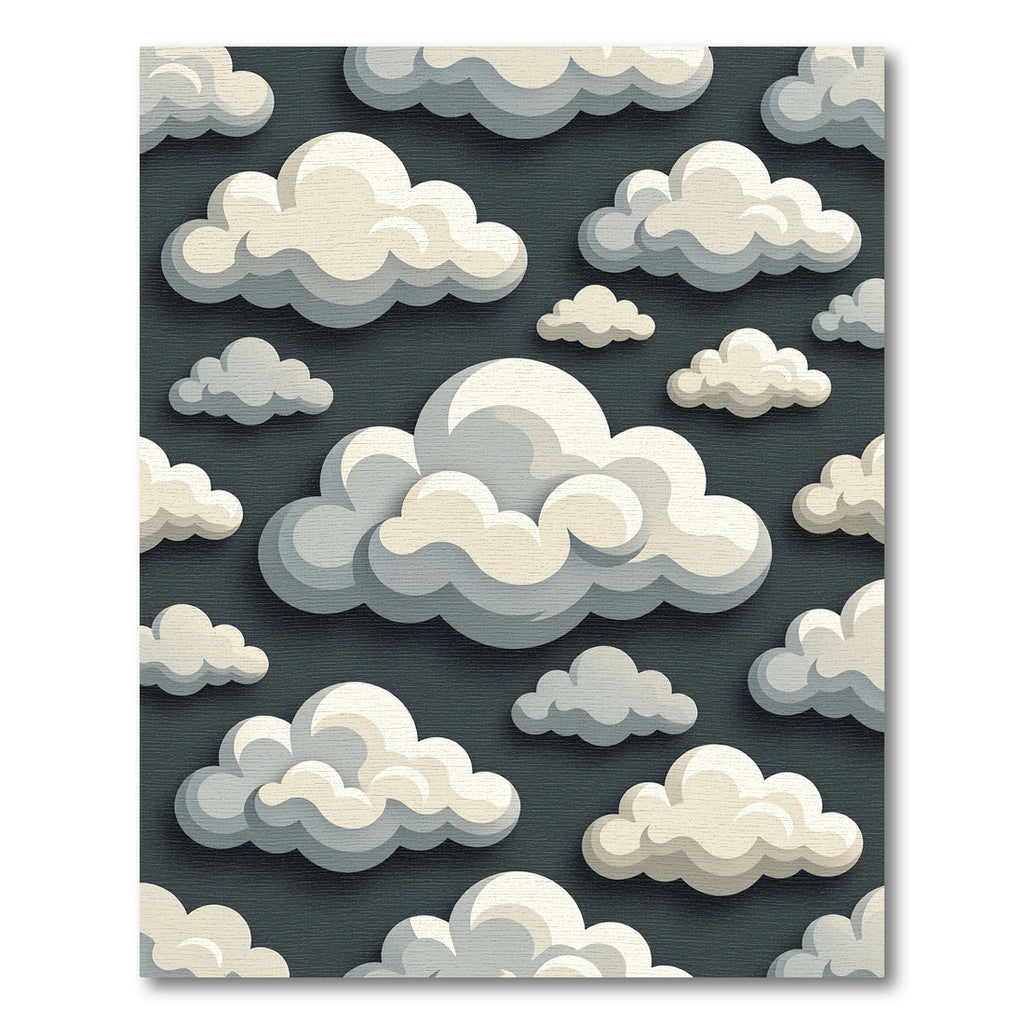 Whimsical Cream Cloud Sky Rug