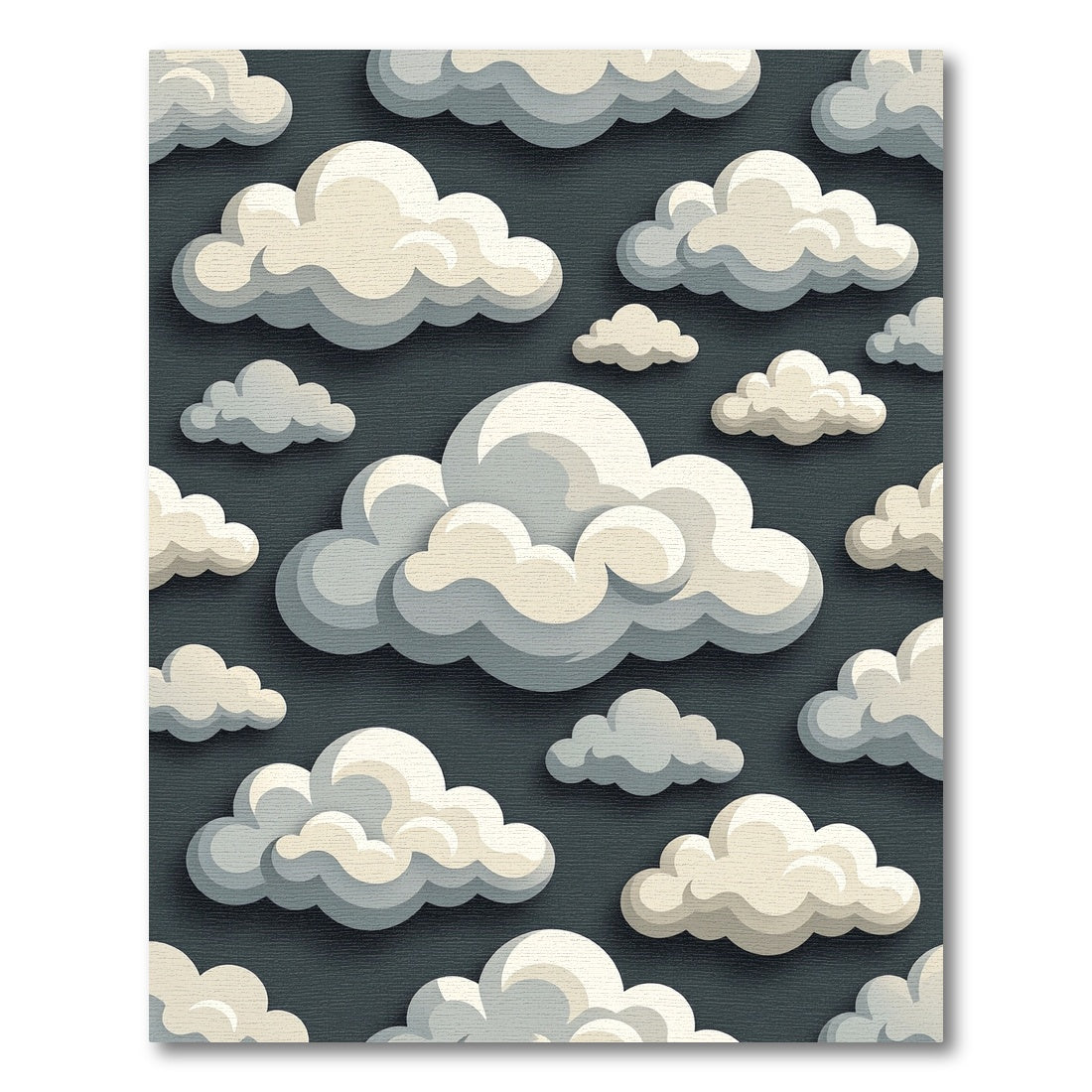 Whimsical Cream Cloud Sky Rug