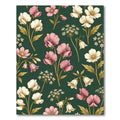 Pink Cream Floral Botanical Garden Rug