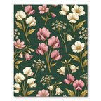 Pink Cream Floral Botanical Garden Rug