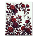 Rich Crimson Rose Vine Garland Rug