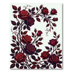 Rich Crimson Rose Vine Garland Rug