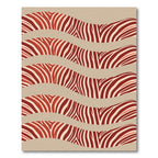 Crimson Zebra Stripe Waves Rug