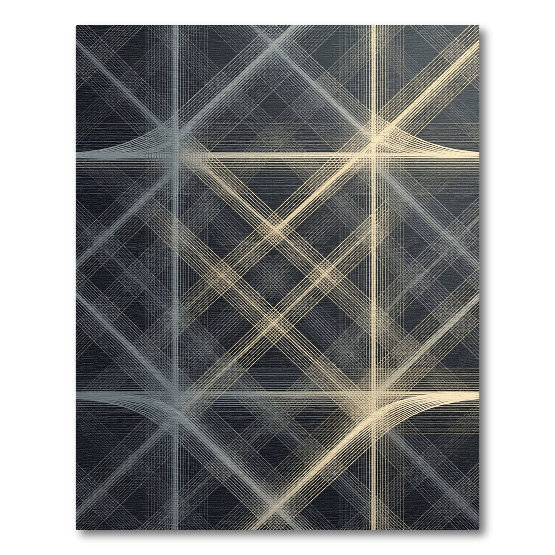 Modern Gray Intersecting Lines Rug