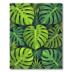 Lush Green Tropical Foliage Monstera Rug