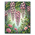 Blushing Wisteria Vines and Petals Rug