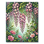 Blushing Wisteria Vines and Petals Rug