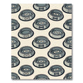 Minimalist Bone Icon Gray Pet Bowl Rug