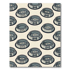 Minimalist Bone Icon Gray Pet Bowl Rug