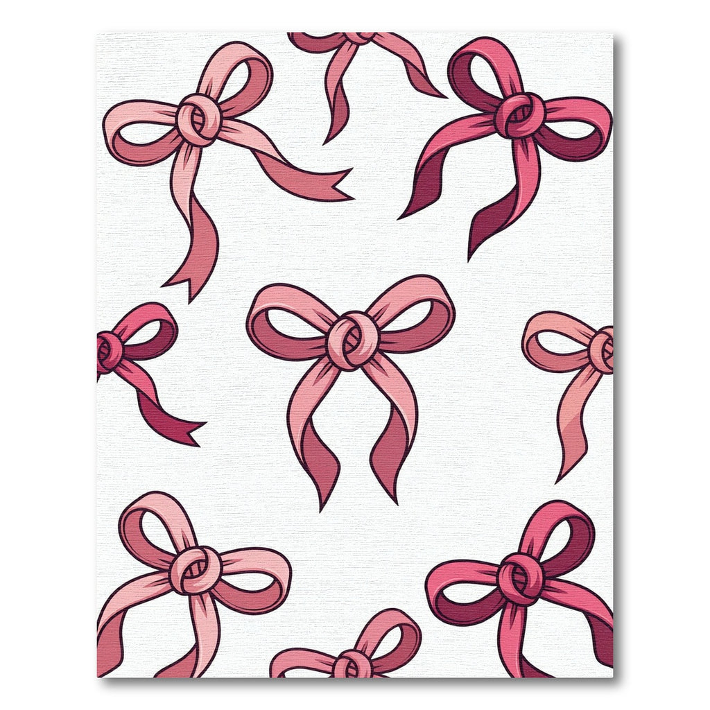 Sweet Pink Bow Ribbon Repeat Rug