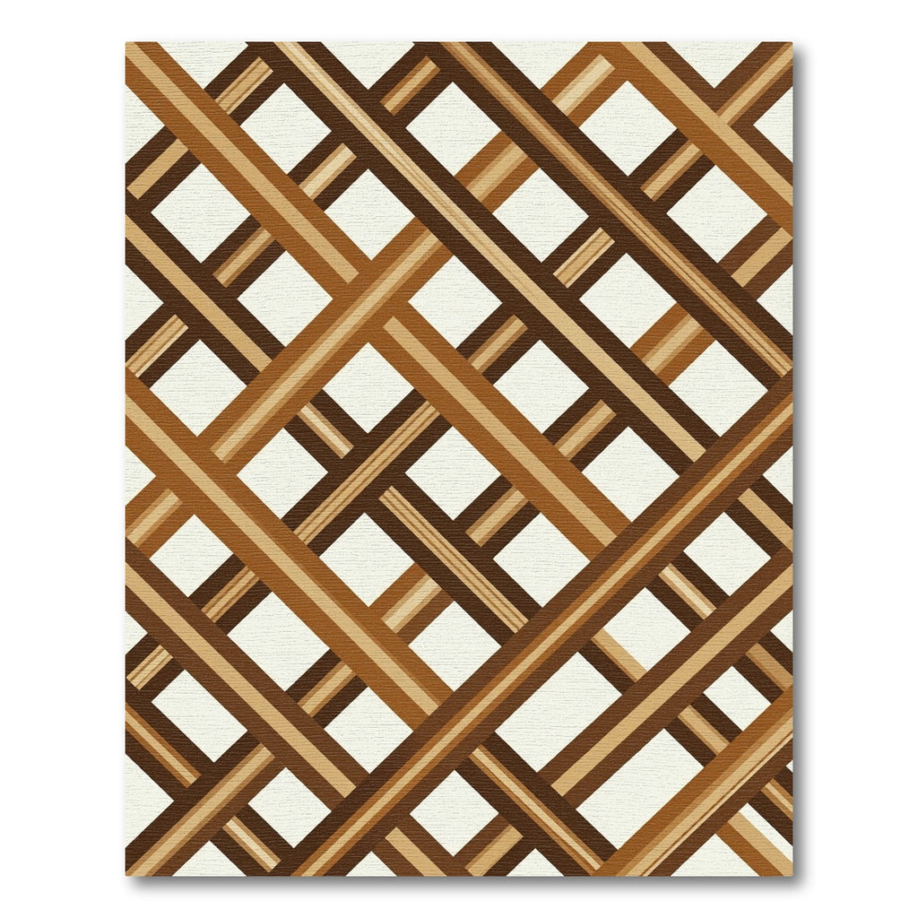 Brown Lattice Diagonal Bands Rug