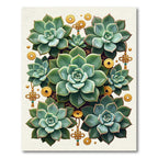 Zen Succulent Leaf and Golden Coin Rug