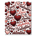 Red Hearts Valentine Love Collage Rug
