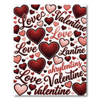 Red Hearts Valentine Love Collage Rug