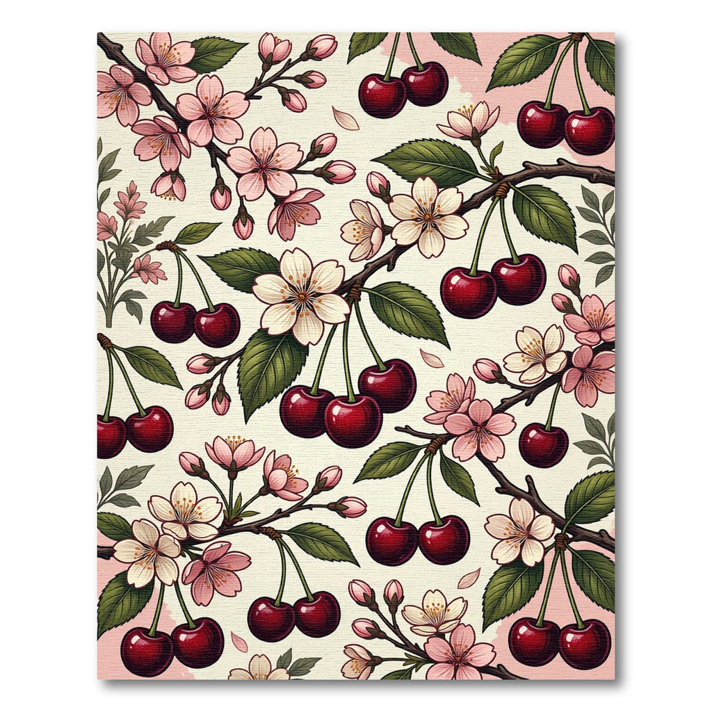 Blossoming Cherry Branch Botanical Art Rug