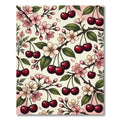 Blossoming Cherry Branch Botanical Art Rug