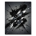Monochrome Splatter Brush Stroke Rug