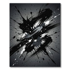 Monochrome Splatter Brush Stroke Rug