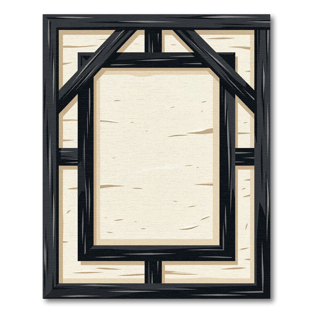 Rustic Dark Beam Cream Linen Rectangular Rug