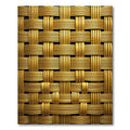 Golden Interwoven Basketry Texture Rug