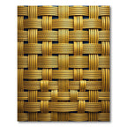 Golden Interwoven Basketry Texture Rug
