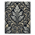 Grand Acanthus Leaf Scroll Black Rug