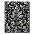 Grand Acanthus Leaf Scroll Black Rug
