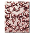 Elegant Rose Gold Satin Ribbon Bows Rug