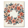 Blush Peach Spring Sakura Wreath Rug