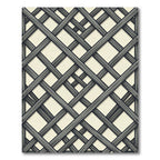 Rustic Gray Wood Lattice Diagonal Rug