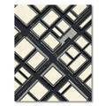 Minimalist Monochrome Geometric Grid Blocks Rug