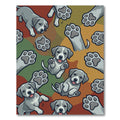 Playful Gray Puppy Paw Print Earthy Rug