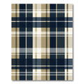 Modern Navy and Beige Plaid Rug