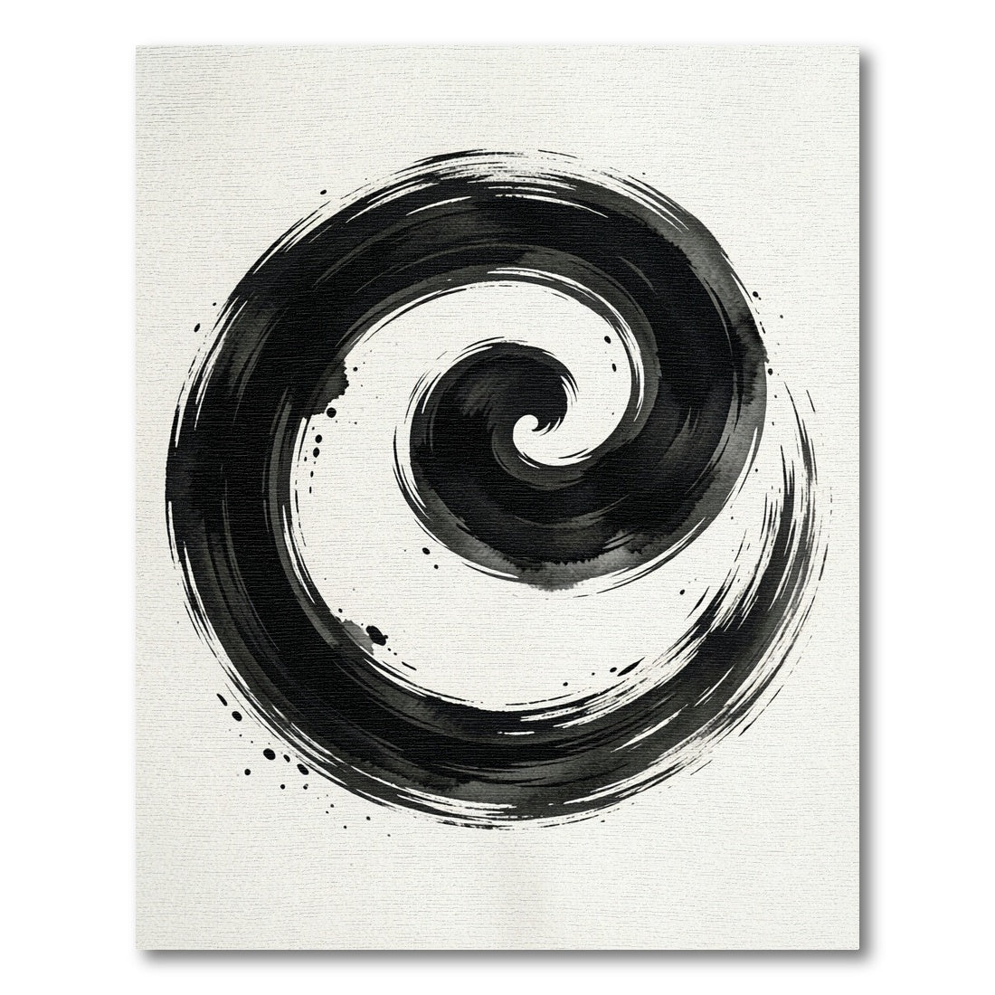 Black Ink Swirl Abstract Rug