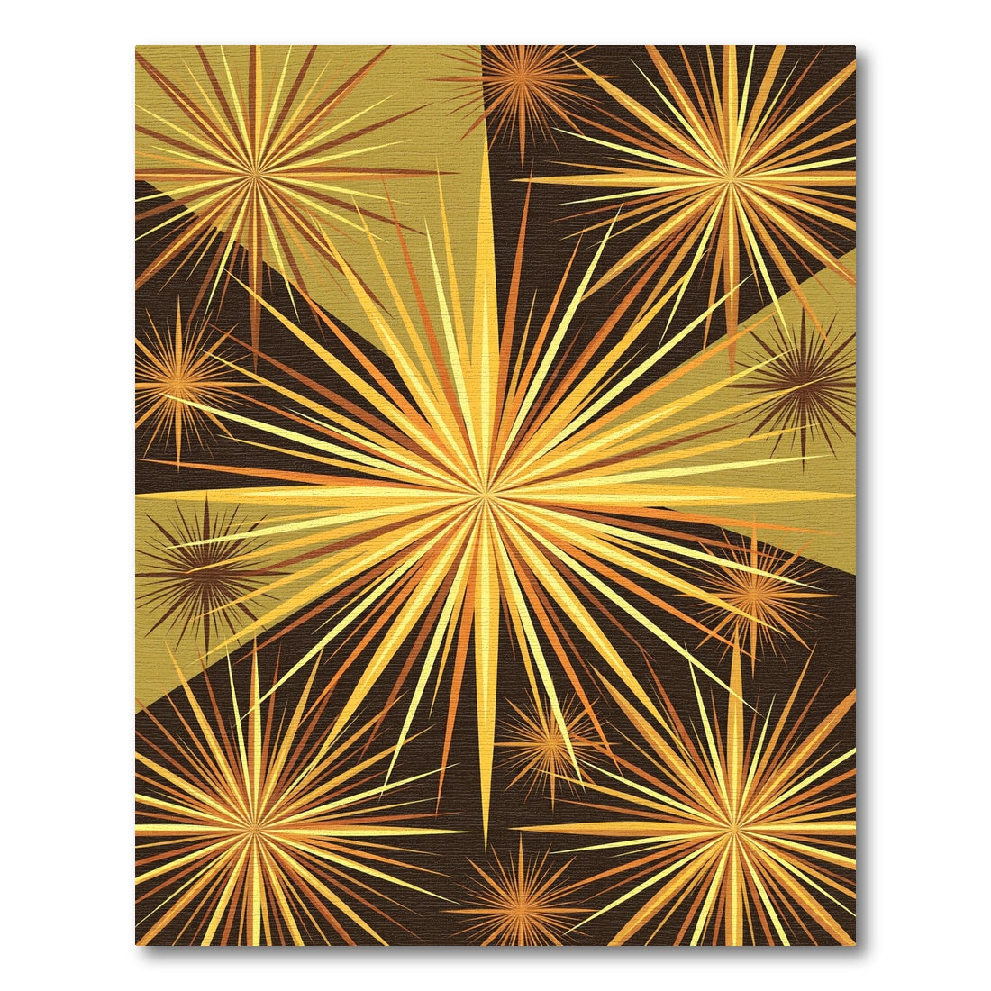 Radiant Golden Sunburst Geometric Star Rug