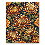 Vibrant Orange Chrysanthemum Floral Arrangement Rug