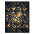 Golden Geometric Circuit Board Rug