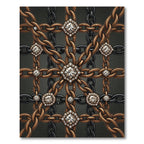 Opulent Gold Chain Linked Jewel Grid Rug