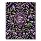 Floral Damask Plum Botanical Garden Rug