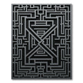 Monochrome Charcoal Geometric Labyrinth Art Rug