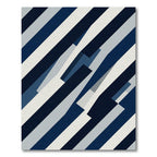 Modern Abstract Navy Slate Geometric Stripe Rug